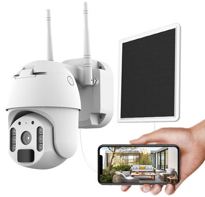 2021 radio impermeable al aire libre de la cámara IP de la semilla PTZ de la bóveda de la cámara CCTV de Wifi de la seguridad incorporada solar de la sirena HD 1080P PIR Battery